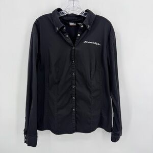 Harley-Davidson Racing Screaming Eagle Black Pearl Snap Shirt Size 1W, 18